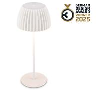 BRILONER Riffle Dimmable Rechargeable USB C Design Award LED Table Lamp in White Briloner White