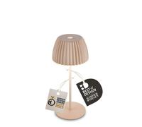 BRILONER - Riffle Mini Rechargeable LED Table lamp IP44 with Light Edge, Touch, Replaceable Battery, LED Light, Battery Table lamp, Bedside lamp, German Design Award Winner 2025, 8.5 x 20 cm, Beige