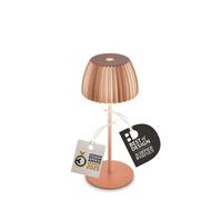 BRILONER - Riffle Mini Rechargeable LED Table lamp IP44 with Light Edge, 8.5x20cm, Touch, Replaceable Battery, LED Light, Battery Table lamp, German Design Award Winner 2025, Copper-Coloured