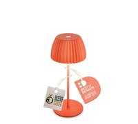 BRILONER - Riffle Mini Rechargeable LED Table lamp IP44 with Light Edge, 8.5x20cm, Touch, Replaceable Battery, LED Light, Battery Table lamp, Bedside lamp, German Design Award Winner 2025, Orange