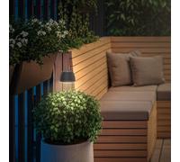 Briloner RIFFLE MINI LED rechargeable ground spike light, anthracite, Ø 9 cm, IP44