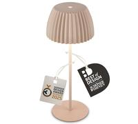 BRILONER - Riffle Rechargeable LED Table lamp IP44 with Light Edge, 14.5x36.5 cm, Touch, Replaceable Battery,LED Light, Battery Table lamp, Bedside lamp, German Design Award Winner 2025, Beige