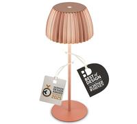 BRILONER - Riffle Rechargeable LED Table lamp IP44 with Light Edge, 14.5x36.5 cm, Touch, Replaceable Battery, LED Light, Battery Table lamp, Bedside lamp, German Design Award Winner, Copper-Coloured