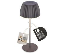 BRILONER - Riffle Rechargeable LED Table lamp IP44 with Light Edge, 14.5x36.5 cm, Touch, Replaceable Battery, LED Light, Battery Table lamp, Bedside lamp, German Design Award Winner, Anthracite