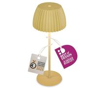 BRILONER - Riffle Rechargeable LED Table lamp IP44 with Light Edge,14.5x36.5 cm, Touch, Replaceable Battery, LED Light, Battery Table lamp, Bedside lamp, German Design Award Winner 2025, Yellow