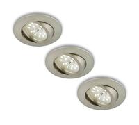 Briloner Rotatab. LED recessed light, set of 3, matt nickel
