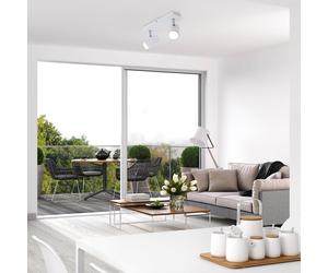 Briloner Rune ceiling light, swivelling, 2-bulb, white