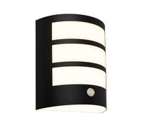 Briloner - Off Grid LED Wall Light with Motion Detector, Twilight Sensor, 20 Second Timer, Rechargeable Wall Light, Exterior Lighting, 18x15x7 cm, Black