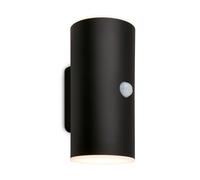 Briloner - Rechargeable LED Wall lamp with Motion Sensor, Twilight Sensor, 20 sec Timer, Outdoor Wall Light, 15.5x7x8.5 cm (HxWxD), Black