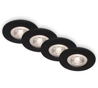 BRILONER Set 4 LED Recessed Spotlights Bathroom Ceiling Lights IP44 4.9W Flat