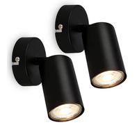 Briloner Black Metal 2 Pack Wall Light Spotlight Rotatable Tiltable Bulbs Sold Separately