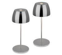 Briloner - Set of 2 Mini LED Table Lamps, IP44, Touch, Black Chrome