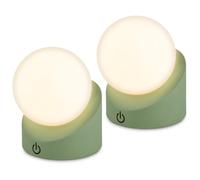 Briloner - Set of 2 Mini LED Table Lamps, IP54, Touch, Ball, Lime Green | Set of 2, Dimmable in Steps, Bedside Lamp, Decorative Lamp, Outdoor Lamp, Battery Interchangeable, 2W, 150lm, 2700K, IP54