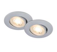 BRILONER Set of 2 Recessed LED Downlights Spotlights Slim Warm 4, 8W, 420lm in Silver Briloner Silver