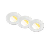 BRILONER - Set of 3 LED recessed Bathroom spotlights 230V housing 50% Recycled, Colour Temperature Change, dimmable, IP44, Ra90, LED spot, Flat, Ceiling, recessed Lights, Bathroom, 68mm, 90x30mm