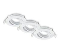 BRILONER Set of 3 LED recessed downlights 230V Flat, Adjustable, GU10, max. 7W, Downlight, Ceiling Spotlight, LED Lights, 68mm Hole Size, 8 x 2.2 cm, White