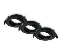 BRILONER Set of 3 LED recessed downlights 230V Flat, Adjustable, GU10, max. 7W, Downlight, Ceiling Spotlight, LED Lights, 68mm Hole Size, 8 x 2.2 cm, Black
