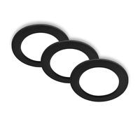 BRILONER - Set of 3 LED Recessed Downlights 230V Flat, Neutral White Light, 6W 660Lm Each, Downlight, Ceiling Spotlight, LED Lights, Recessed Spotlights, Spotlight, 68mm Hole Size, 12X2.8 cm, Black