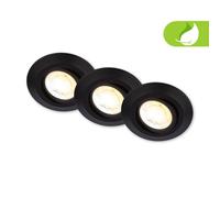 BRILONER Set of 3 LED Recessed Lights Downlights Dimmable CCT in Black Briloner Black