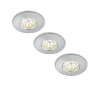 Briloner Set of 3 LED recessed lights Nikas IP44, aluminium