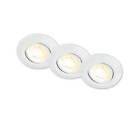 BRILONER - Set of 3 LED recessed spotlights 230V Housing 50% Recycled, Dimmable, Swivelling, Ra90, Colour Temperature Change, LED spot, Flat, Ceiling spotlights, Recessed Lights, 68mm, 90x24mm