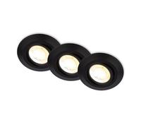 BRILONER - Set of 3 LED recessed spotlights 230V Housing 50% Recycled, Dimmable, Swivelling, Ra90, Colour Temperature Change, LED spot, Flat, Ceiling Spots, Recessed Lights, 68mm, 90x24mm (DxH)