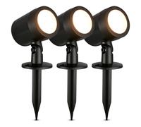 Briloner - Set of 3 LED spotlights with Plug, Protection Against Water Splashes, Warm White Light Colour, Outdoor lamp, Garden Lighting, Outdoor Light