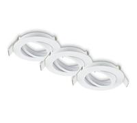BRILONER Set of 3 LED recessed downlights 230V Flat, Adjustable, GU10, max. 7W, Downlight, Ceiling Spotlight, LED Lights, 68mm Hole Size, 8 x 2.2 cm, White