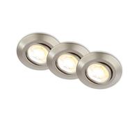 BRILONER - Set of 3 recessed LED spotlights 230V Housing 50% Recycled, Dimmable, Swivel, Ra90, Colour Temperature Change, LED spot, Flat, Ceiling spotlights, Recessed Lights, 90x24mm (DxH)