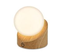 Briloner Sora Wood Effect Mini Led Table Lamp Desk Light Rechargeable Ip54 Dimmable Outdoor