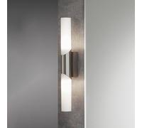 Briloner Splash wall light, 2-bulb, matt nickel