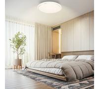 BRILONER - LED Ceiling Light with EEC A Light Source, Remote Control, Dimmable, Warm White to Cool White, Ceiling Lights for Living Room, Bedroom, Lounge, 48 x 8 cm, White