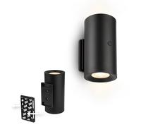BRILONER Sticklights - Rechargeable Wall Light Without Wiring and Drilling, Battery, Touch, dimmable, Warm White, Sticky Light, Cordless Wall lamp, 6.1x12 cm, Black