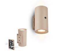 BRILONER Sticklights - Rechargeable Wall Light Without Wiring and Drilling, Battery, Touch, dimmable, Warm White, Sticky Light, Cordless Wall lamp, 6.1x12 cm, Beige