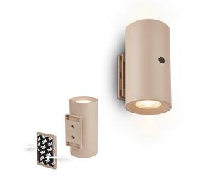 BRILONER Sticklights - Rechargeable Wall Light Without Wiring and Drilling, Battery, Touch, dimmable, Warm White, Sticky Light, Cordless Wall lamp, 6.1x12 cm, Beige