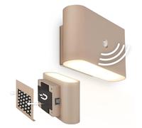 BRILONER Sticklights - Rechargeable Wall Light Without Wiring and Drilling, Motion Detector, Magnetic, LED, Sticky Wall Lights, Battery lamp, 16x9.5x6.5 cm, Beige