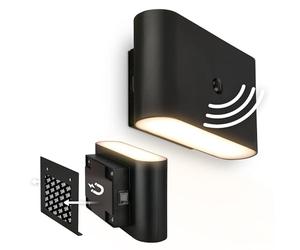 BRILONER Sticklights - Rechargeable Wall Light Without Wiring and Drilling, Motion Detector, Magnetic, LED, Sticky Wall Lights, Battery lamp, 16x9.5x6.5 cm, Black