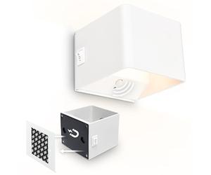 BRILONER Sticklights - Rechargeable Wall Light Without Wiring and Drilling, Motion Sensor, Magnetic, LED, Sticky Wall Lights, Battery, 10x8x10 cm, White