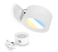 BRILONER Sticklights Rechargeable Wall Light Without Wiring and Drilling with Battery, Touch, dimmable, CCT, magnetically Removable, Sticky Wall Lights, Battery lamp, 9 x 7.5 x 4 cm, White