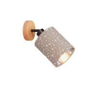 Briloner Stofa wall spotlight, star décor, taupe, 1-bulb
