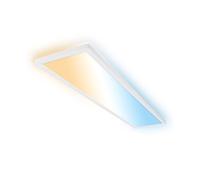 Briloner Tava A LED ceiling lamp, CCT, 98 x 20 cm, white, remote control