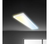 Briloner Tava CCT LED panel, white, 98 x 20 cm, backlight, plastic