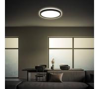 Briloner Tava LED ceiling light, black, Ø 24 cm, plastic