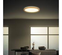 BRILONER Wood Effect Round LED Ceiling Light Lamp 18W 2400lm Slim 290mm in Brown Briloner Brown