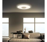 Briloner Toro LED ceiling light, matt chrome, Ø 42 cm, plastic