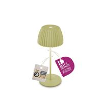 BRILONER - Riffle Mini Rechargeable LED Table lamp IP44 with Light Edge, 8.5x20 cm, Touch, Replaceable Battery, LED Light, Battery Table lamp, German Design Award Winner 2025, Pastel Green