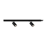 Briloner - Track Light, Rail Lighting Extension Kit, Dimmable 2X Adjustable GU10 Spotlights, Extendable, Ceiling Light Rail System, Spotlights, 0.75 m, Black