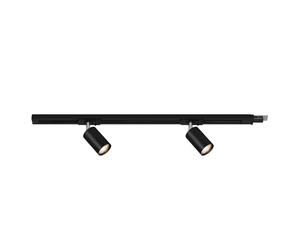 Briloner - Track Light, Rail Lighting Extension Kit, Dimmable 2X Adjustable GU10 Spotlights, Extendable, Ceiling Light Rail System, Spotlights, 0.75 m, Black