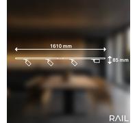 Briloner Track lighting system starter set, black, length 150 cm, 4 x GU10