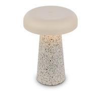 BRILONER - Rechargeable LED Table Lamp, Stepless Touch Dimmer, IP44, USB-C Charging Cable, Replaceable Battery, Night Light, Bedside Lamps, Battery Lamp, 12 x 17 cm, Travertine Warm Grey